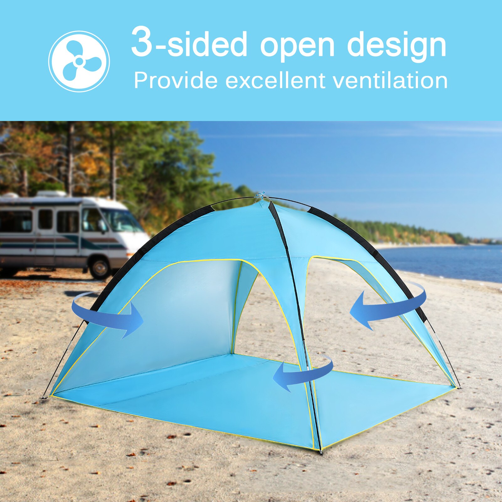 Cheap Goat Tents Lightweight Beach Tent Sun Shade Canopy UV Sun Shelter Camping Fishing Tent for Outdoor Camping Hiking Travel   